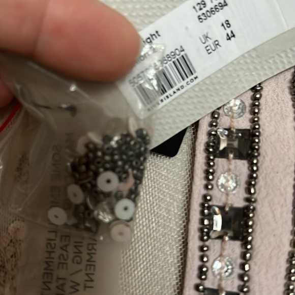 River Island Pink Mesh Sequin Embellished Longline Kimono Dress Cover Up NWT - Picture 16 of 16